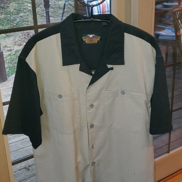 Harley-Davidson Embroidered Graphic Pocketed SS Casual‎ Button-Down Sz L Shirt - Picture 2 of 15